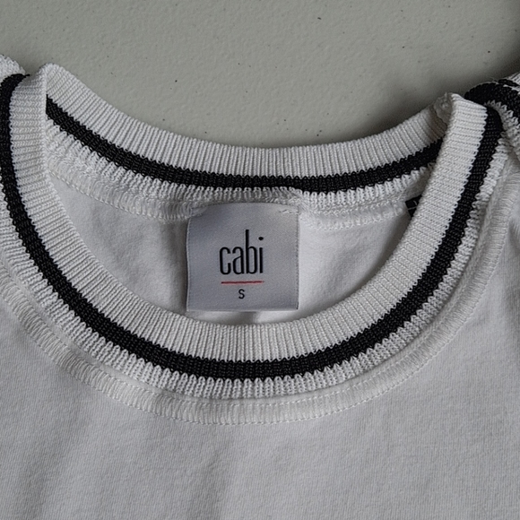 Cabi Topspin White Ruffle tank top - Picture 5 of 7